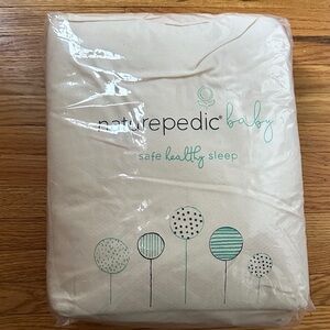 NATUREPEDIC Organic Waterproof Crib Mattress Cover - Cream
